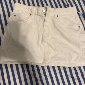 BDG White Denim Mini Skirt